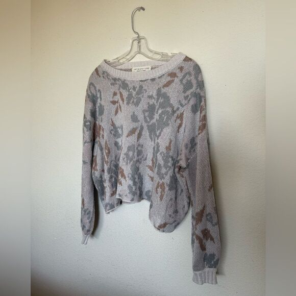 Salt Water Luxe | Floral Pattern Abstract Sweater Designed in Los Angeles Size L - Picture 5 of 6